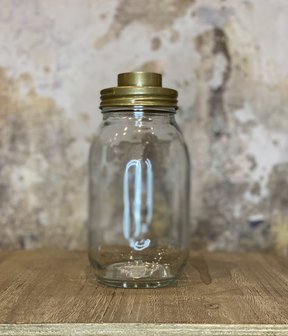 GLAZEN POT MET WAXINEHOUDER 10 x 19 CM