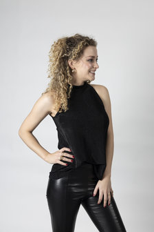 TOP CASI MOUWLOOS BLACK GLITTER