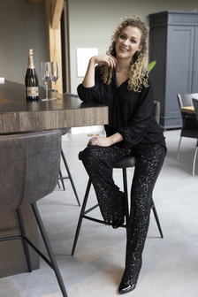 BROEK PAILLET BLACK LOOSE FIT 