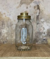 GLAZEN POT MET WAXINEHOUDER 10 x 19 CM